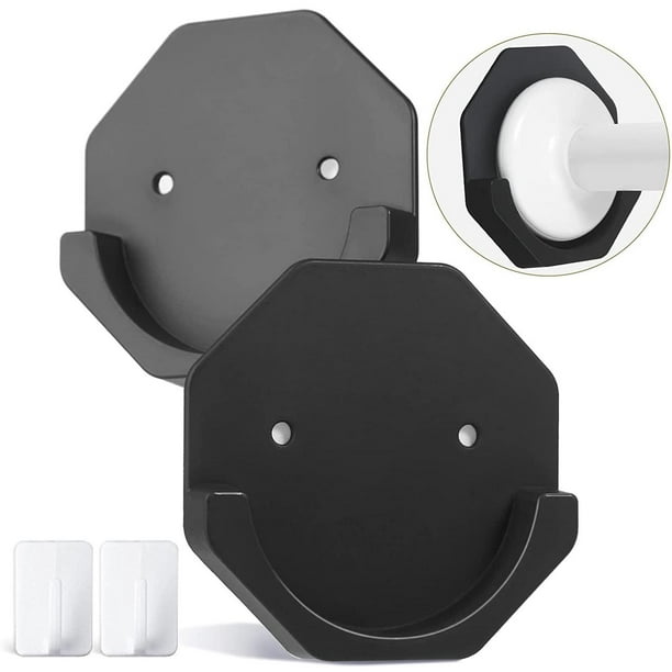 2PCS Shower Curtain Rod Holder Adhesive Shower Rod Wall Mount Tension Holder Rod Mount Retainer No Drilling Needed Persistent Viscous Suitable for Wall And Bathroom Curtain Rod Not Include